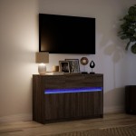 vidaXL Dulap TV cu LED, stejar maro, 91x34x61 cm, lemn prelucrat