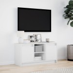 vidaXL Dulap TV cu LED, alb, 100x34x50 cm, lemn prelucrat