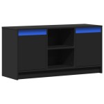 vidaXL Dulap TV cu LED, negru, 100x34x50 cm, lemn prelucrat