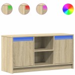 vidaXL Dulap TV cu LED, stejar sonoma, 100x34x50 cm, lemn prelucrat