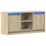 vidaXL Dulap TV cu LED, stejar sonoma, 100x34x50 cm, lemn prelucrat