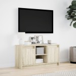 vidaXL Dulap TV cu LED, stejar sonoma, 100x34x50 cm, lemn prelucrat
