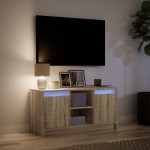 vidaXL Dulap TV cu LED, stejar sonoma, 100x34x50 cm, lemn prelucrat