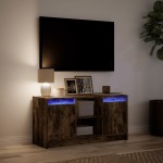vidaXL Dulap TV cu LED, stejar fumuriu, 100x34x50 cm, lemn prelucrat