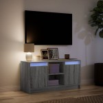 vidaXL Dulap TV cu LED, gri sonoma, 100x34x50 cm, lemn prelucrat