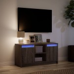 vidaXL Dulap TV cu LED, stejar maro, 100x34x50 cm, lemn prelucrat