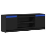 vidaXL Dulap TV cu LED, negru, 139,5x34x50 cm, lemn prelucrat