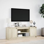 vidaXL Dulap TV cu LED, stejar sonoma, 139,5x34x50 cm, lemn prelucrat vidaXL Dulap TV cu LED, stejar sonoma, 139,5x34x50 cm, lemn prelucrat
