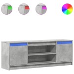 vidaXL Dulap TV cu LED, gri beton, 139,5x34x50 cm, lemn prelucrat