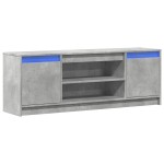 vidaXL Dulap TV cu LED, gri beton, 139,5x34x50 cm, lemn prelucrat