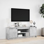 vidaXL Dulap TV cu LED, gri beton, 139,5x34x50 cm, lemn prelucrat