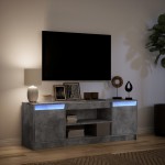 vidaXL Dulap TV cu LED, gri beton, 139,5x34x50 cm, lemn prelucrat