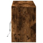 vidaXL Dulap TV cu LED, stejar fumuriu, 139,5x34x50 cm, lemn prelucrat