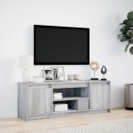 vidaXL Dulap TV cu LED, gri sonoma, 139,5x34x50 cm, lemn prelucrat