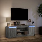 vidaXL Dulap TV cu LED, gri sonoma, 139,5x34x50 cm, lemn prelucrat