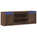 vidaXL Dulap TV cu LED, stejar maro, 139,5x34x50 cm, lemn prelucrat