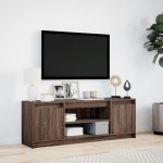 vidaXL Dulap TV cu LED, stejar maro, 139,5x34x50 cm, lemn prelucrat