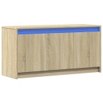 vidaXL Dulap TV cu LED, stejar sonoma, 100x34x50 cm, lemn prelucrat vidaXL Dulap TV cu LED, stejar sonoma, 100x34x50 cm, lemn prelucrat