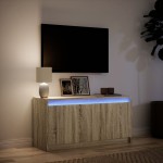 vidaXL Dulap TV cu LED, stejar sonoma, 100x34x50 cm, lemn prelucrat vidaXL Dulap TV cu LED, stejar sonoma, 100x34x50 cm, lemn prelucrat