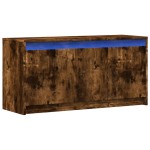 vidaXL Dulap TV cu LED, stejar fumuriu, 100x34x50 cm, lemn prelucrat