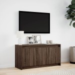 vidaXL Dulap TV cu LED, stejar maro, 100x34x50 cm, lemn prelucrat