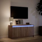 vidaXL Dulap TV cu LED, stejar maro, 100x34x50 cm, lemn prelucrat