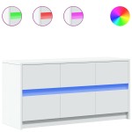 vidaXL Dulap TV cu LED, alb, 100x34x50 cm, lemn prelucrat