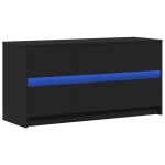 vidaXL Dulap TV cu LED, negru, 100x34x50 cm, lemn prelucrat