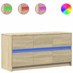 vidaXL Dulap TV cu LED, stejar sonoma, 100x34x50 cm, lemn prelucrat