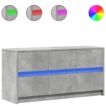 vidaXL Dulap TV cu LED, gri beton, 100x34x50 cm, lemn prelucrat