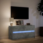 vidaXL Dulap TV cu LED, gri beton, 100x34x50 cm, lemn prelucrat