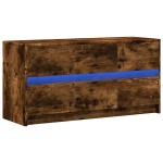 vidaXL Dulap TV cu LED, stejar fumuriu, 100x34x50 cm, lemn prelucrat