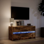 vidaXL Dulap TV cu LED, stejar fumuriu, 100x34x50 cm, lemn prelucrat