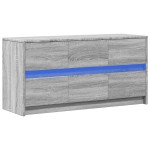 vidaXL Dulap TV cu LED, gri sonoma, 100x34x50 cm, lemn prelucrat