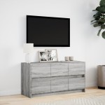 vidaXL Dulap TV cu LED, gri sonoma, 100x34x50 cm, lemn prelucrat