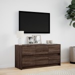 vidaXL Dulap TV cu LED, stejar maro, 100x34x50 cm, lemn prelucrat