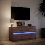 vidaXL Dulap TV cu LED, stejar maro, 100x34x50 cm, lemn prelucrat