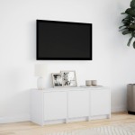 vidaXL Dulap TV cu LED, alb, 97x34x40 cm, lemn prelucrat