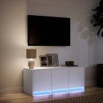 vidaXL Dulap TV cu LED, alb, 97x34x40 cm, lemn prelucrat