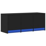 vidaXL Dulap TV cu LED, negru, 97x34x40 cm, lemn prelucrat