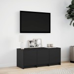 vidaXL Dulap TV cu LED, negru, 97x34x40 cm, lemn prelucrat