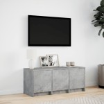 vidaXL Dulap TV cu LED, gri beton, 97x34x40 cm, lemn prelucrat