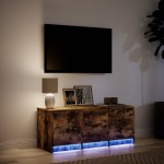 vidaXL Dulap TV cu LED, stejar fumuriu, 97x34x40 cm, lemn prelucrat