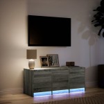 vidaXL Dulap TV cu LED, gri sonoma, 97x34x40 cm, lemn prelucrat