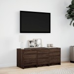 vidaXL Dulap TV cu LED, stejar maro, 97x34x40 cm, lemn prelucrat