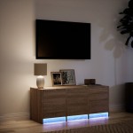vidaXL Dulap TV cu LED, stejar maro, 97x34x40 cm, lemn prelucrat