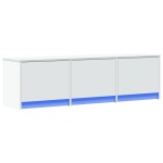 vidaXL Comodă TV cu LED, alb, 140x34x40 cm, lemn prelucrat vidaXL Comodă TV cu LED, alb, 140x34x40 cm, lemn prelucrat