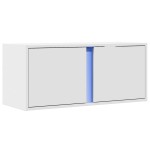 vidaXL Comodă TV de perete cu lumini LED, alb, 80x31x35 cm vidaXL Comodă TV de perete cu lumini LED, alb, 80x31x35 cm