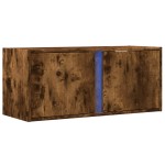 vidaXL Comodă TV de perete cu lumini LED, stejar fumuriu, 80x31x35 cm vidaXL Comodă TV de perete cu lumini LED, stejar fumuriu, 80x31x35 cm