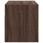 vidaXL Comodă TV de perete cu lumini LED, stejar maro, 80x31x35 cm vidaXL Comodă TV de perete cu lumini LED, stejar maro, 80x31x35 cm